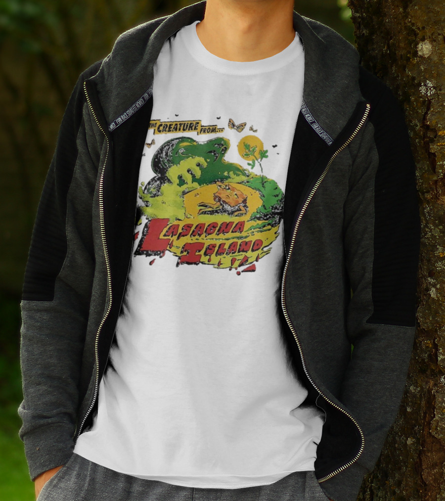 The Creature From Lasagna Island Vintage Horror Design October 2025 T-Shirt