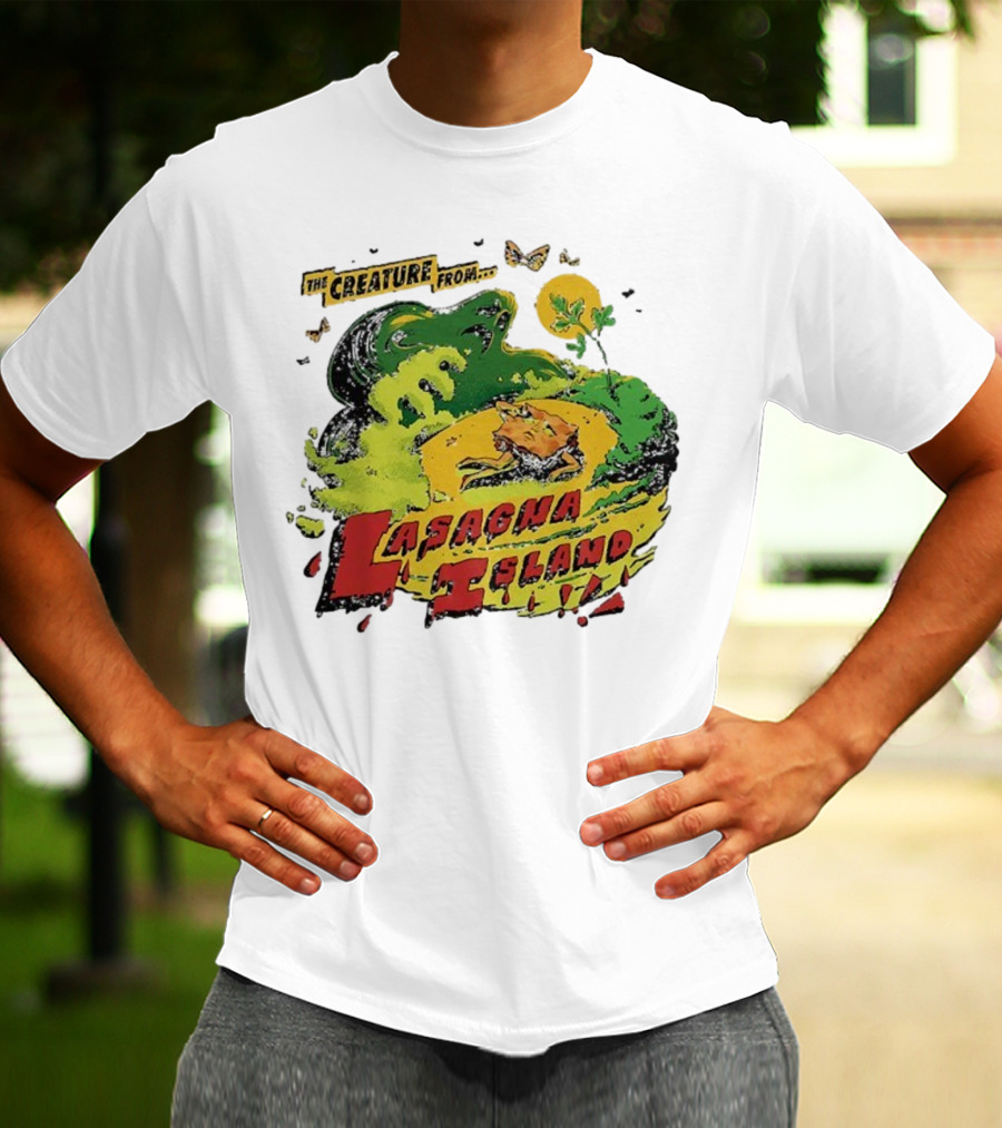 The Creature From Lasagna Island Vintage Horror Design October 2025 T-Shirt