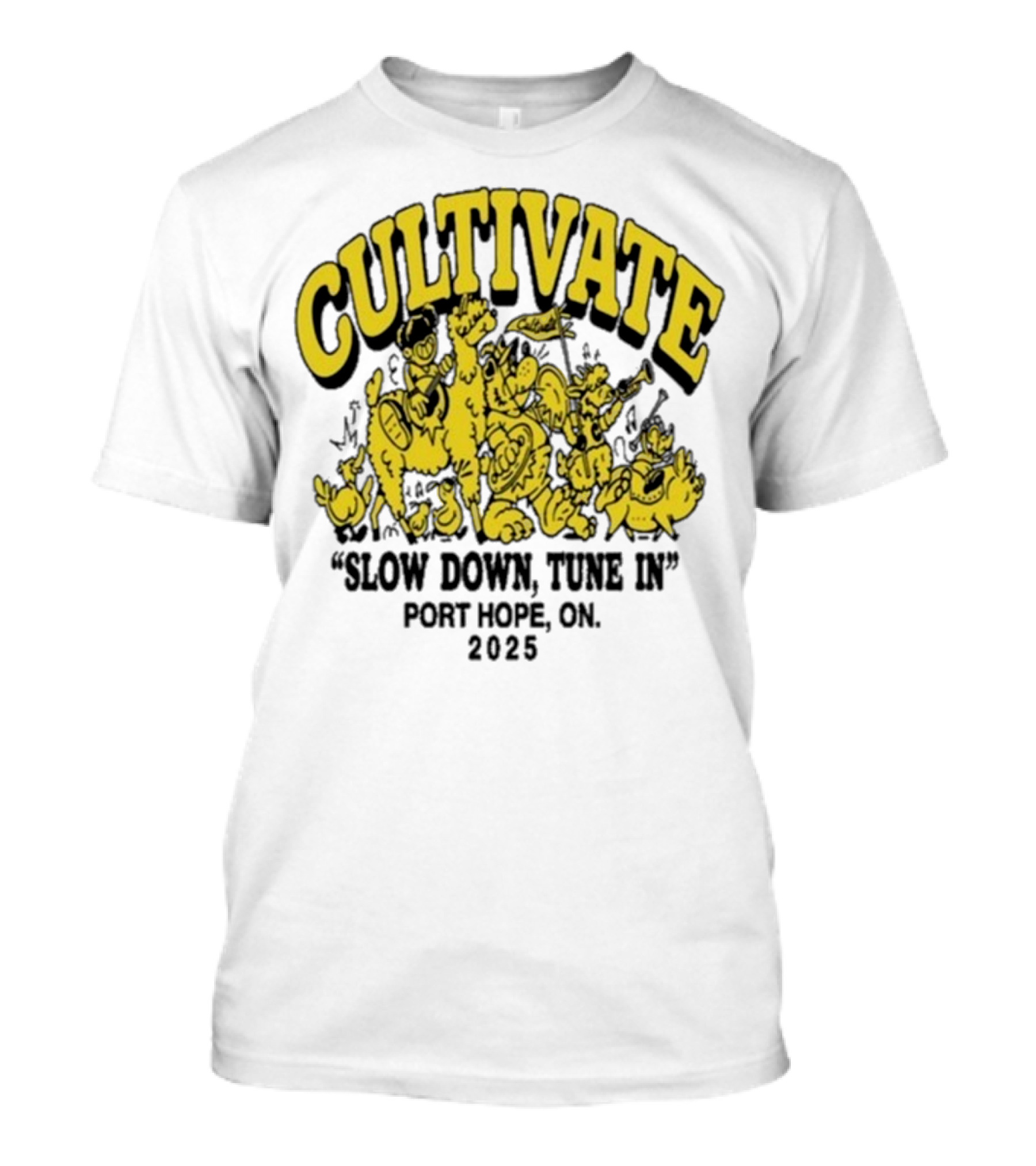 Cultivate Slow Down Tune In Port Hope On 2025 Festival Animals Retro Style T-Shirt
