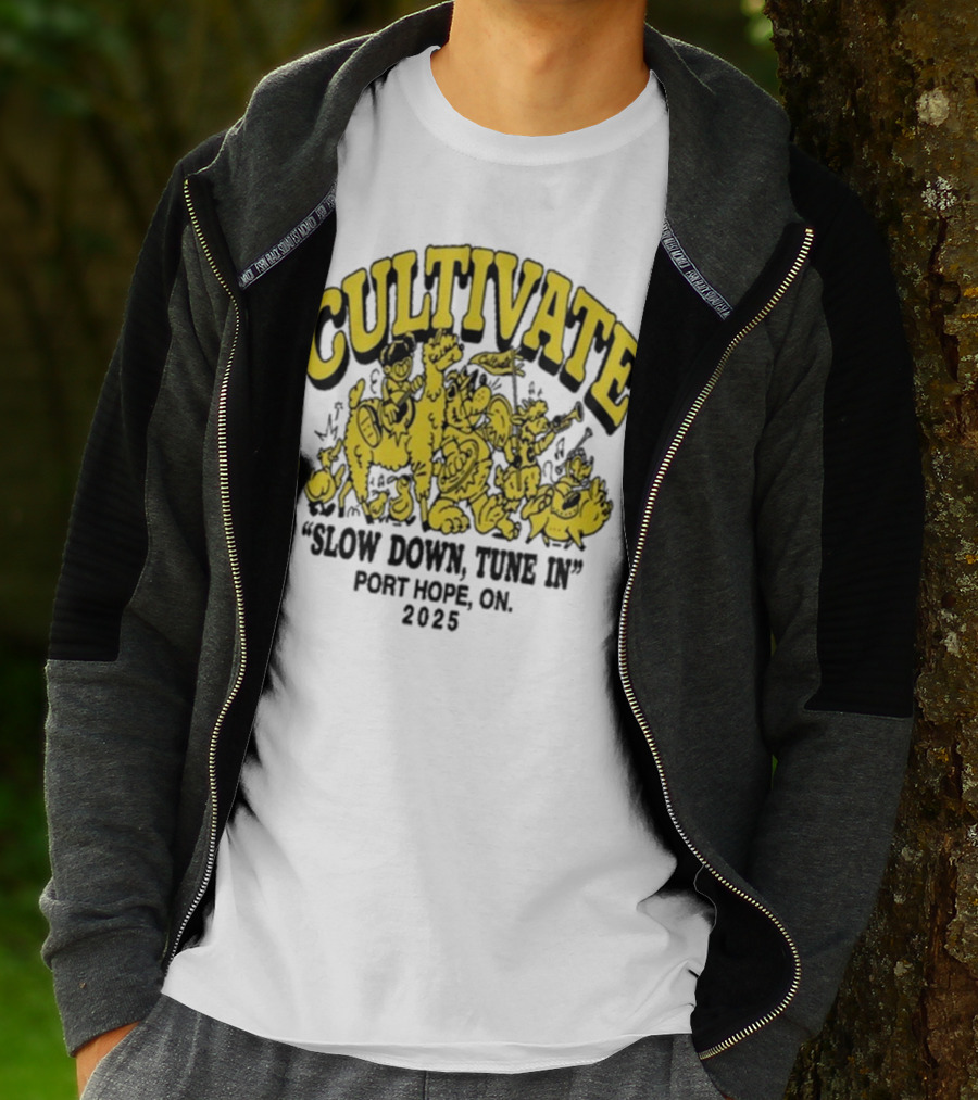 Cultivate Slow Down Tune In Port Hope On 2025 Festival Animals Retro Style T-Shirt