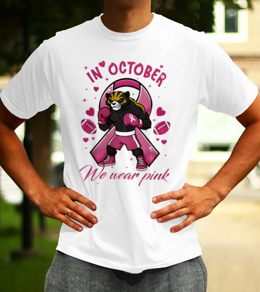 Michigan Wolverines Tackle Cancer Pink October Wear Pink Boxing Theme T-Shirt