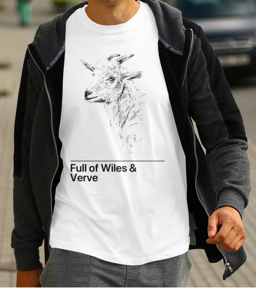 Dreamwieber Full Of Wiles Verve Goat Black And White T-Shirt