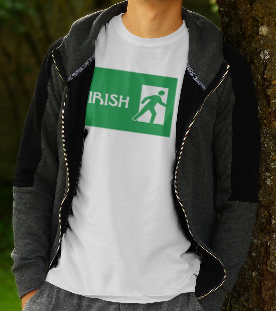 Emotionalclub Irish Exit Green Emergency Sign Style T-Shirt