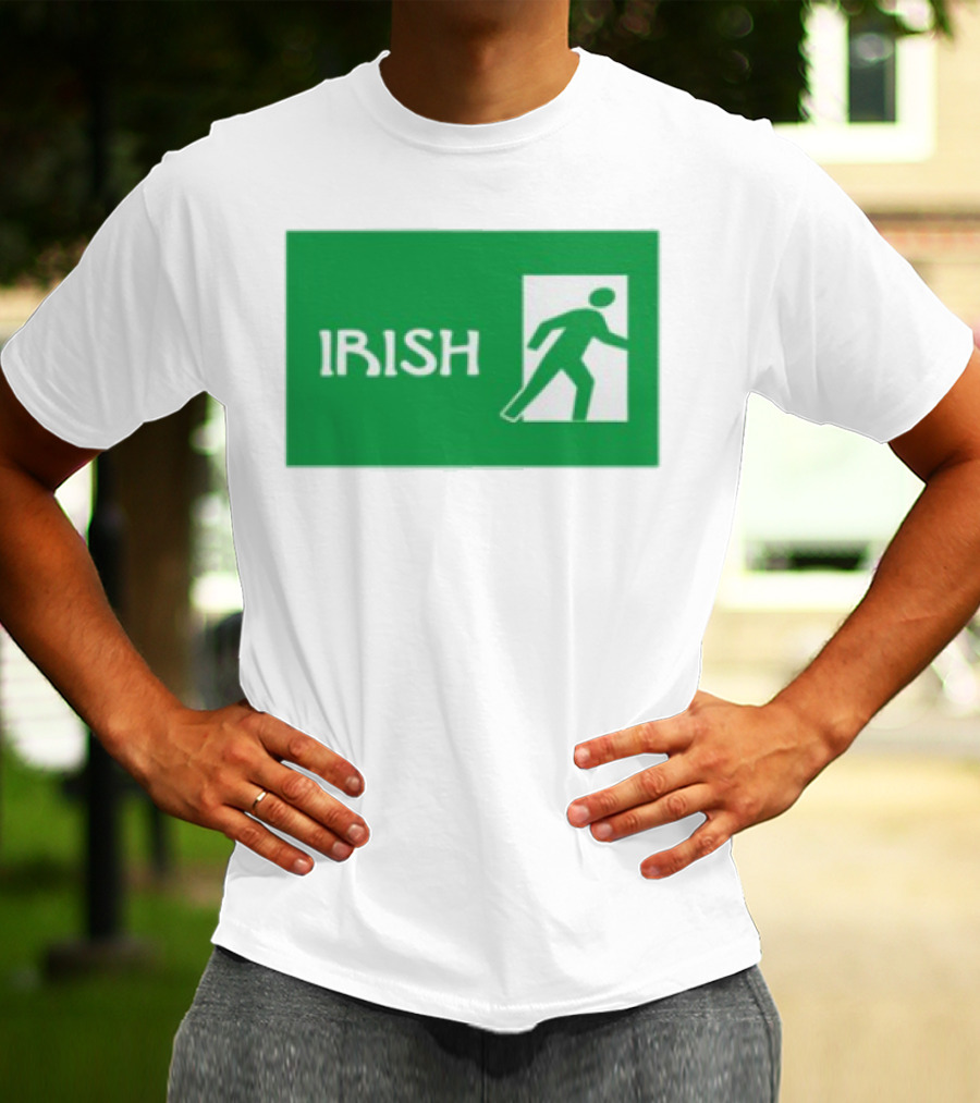 Emotionalclub Irish Exit Green Emergency Sign Style T-Shirt