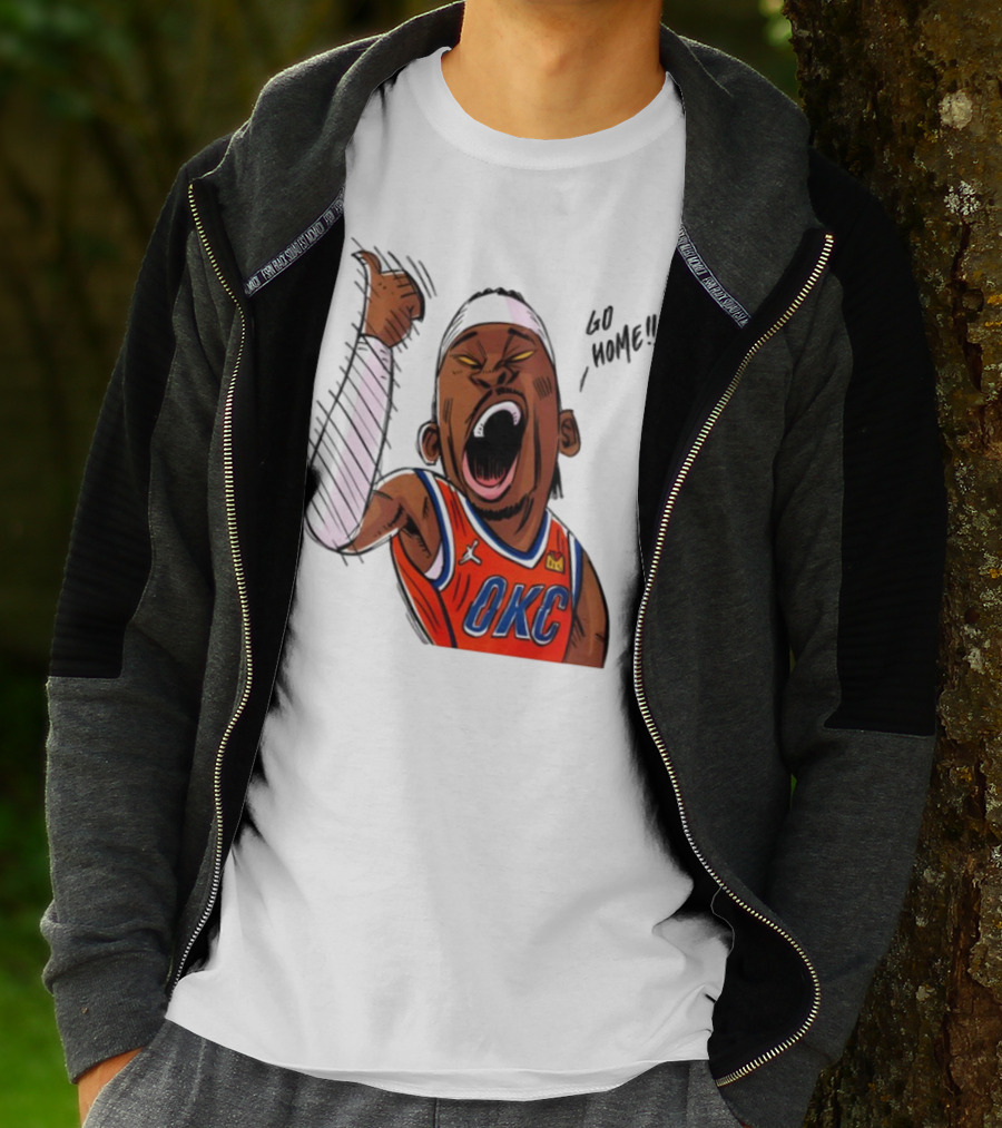 Oklahoma City Thunder Basketball OKC Go Home Cartoon Player T-Shirt