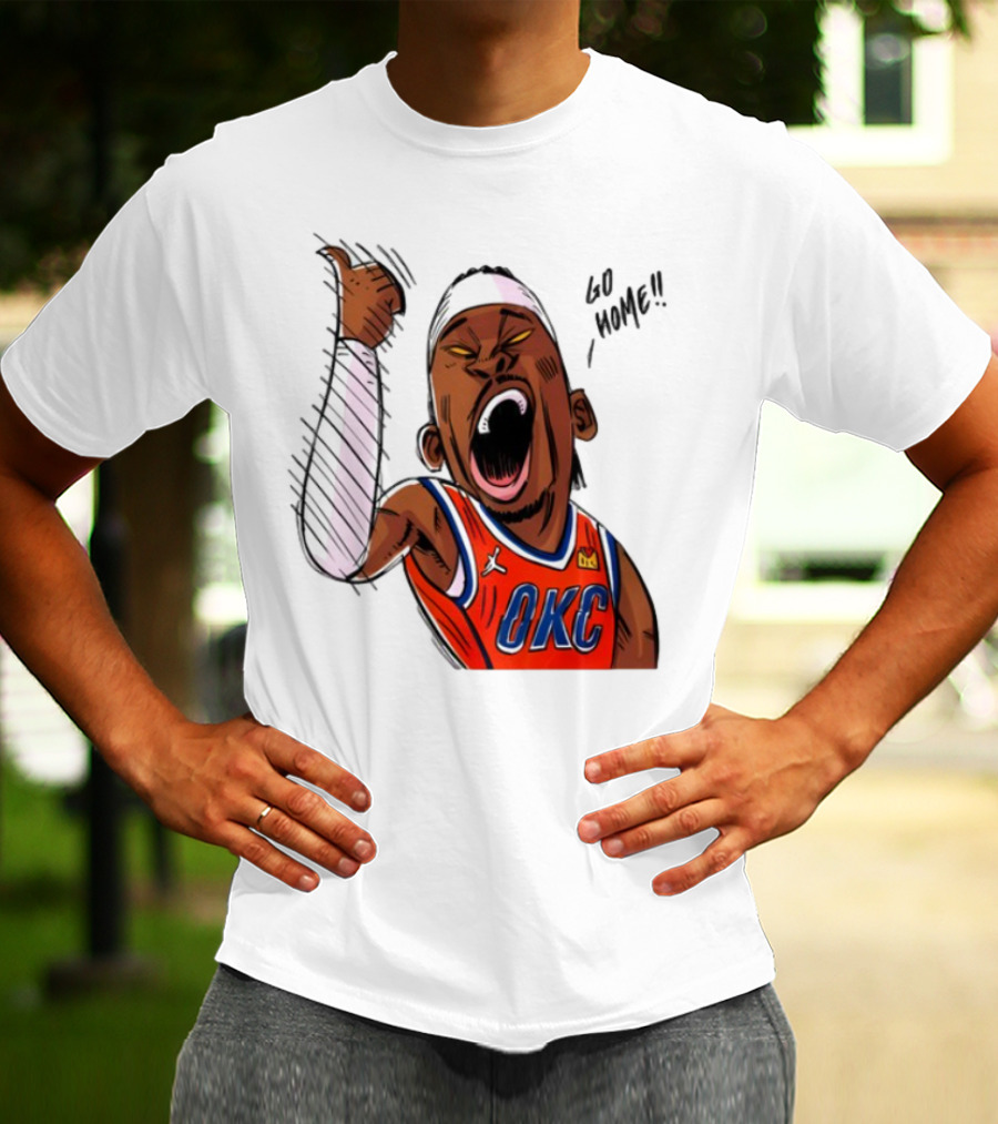 Oklahoma City Thunder Basketball OKC Go Home Cartoon Player T-Shirt