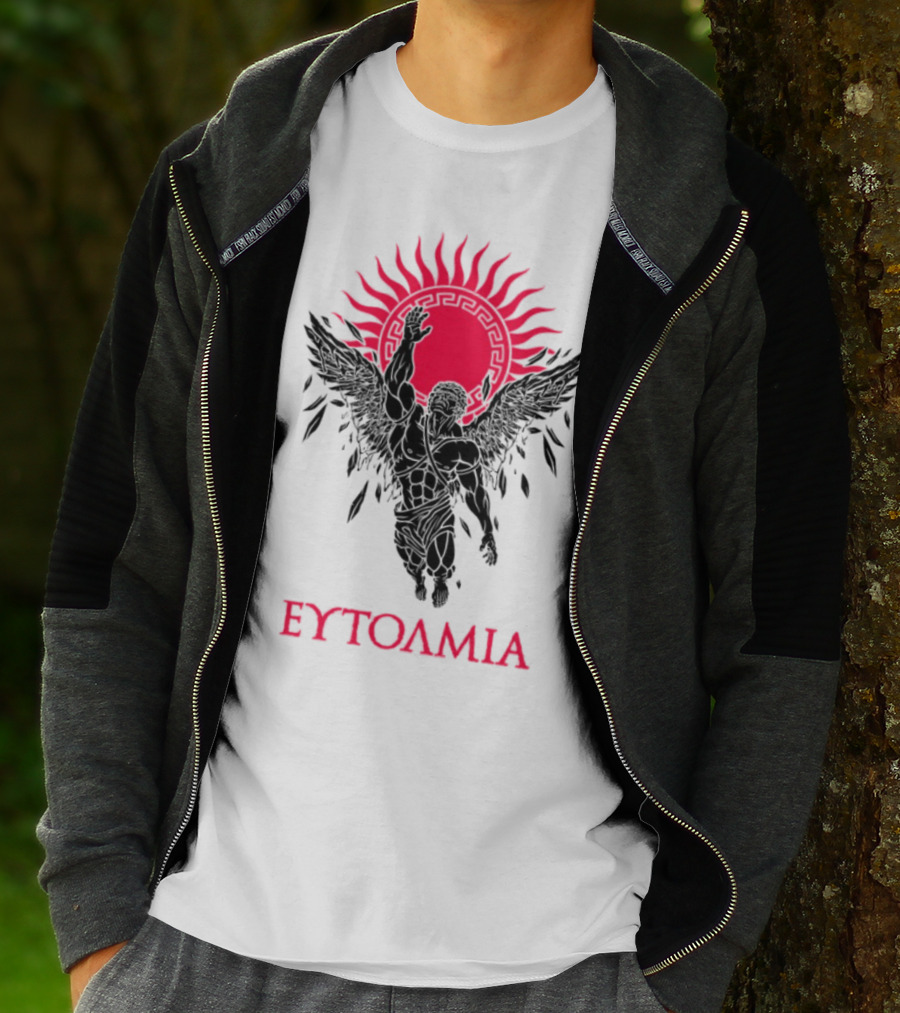 Ευτολμια Angel Silhouette With Rising Red Sun T-Shirt