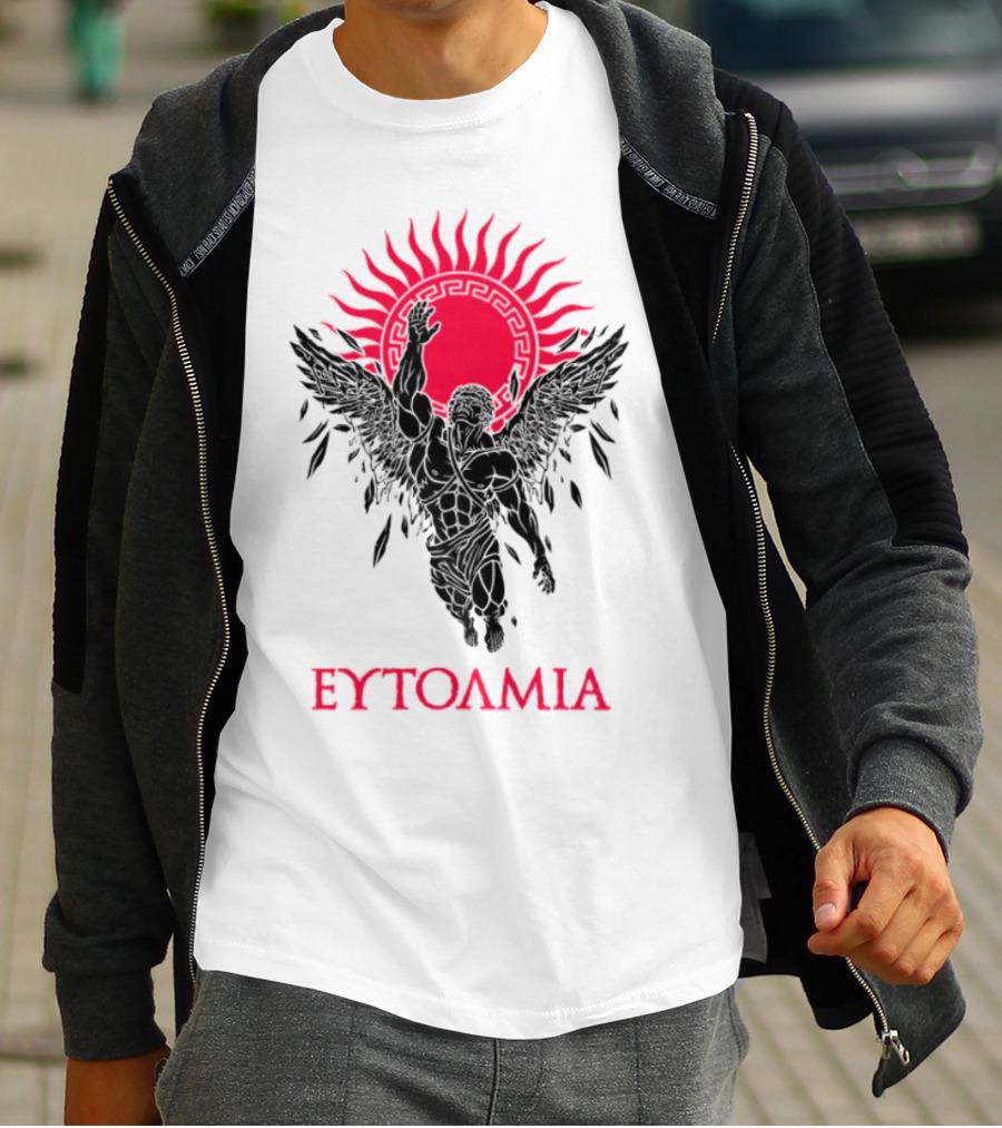 Ευτολμια Angel Silhouette With Rising Red Sun T-Shirt