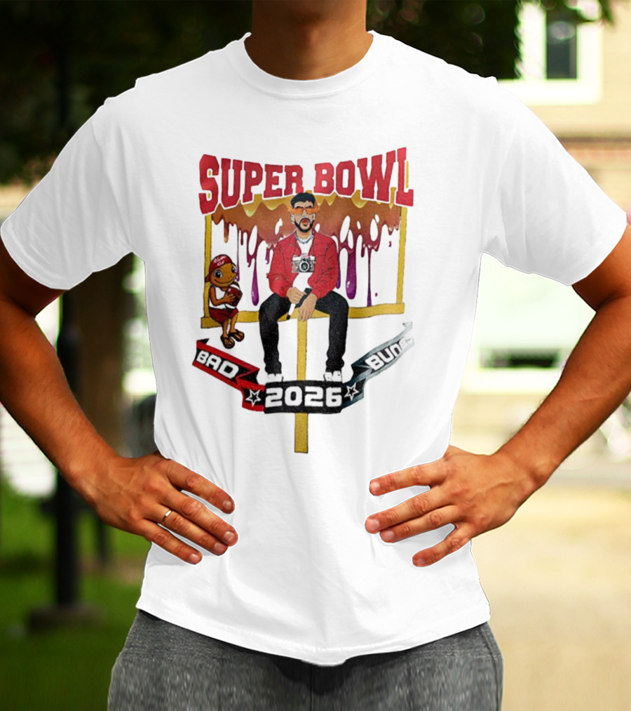 Bad Bunny Super Bowl LX 2026 Cartoon Puerto Rico Benito Bowl T-Shirt