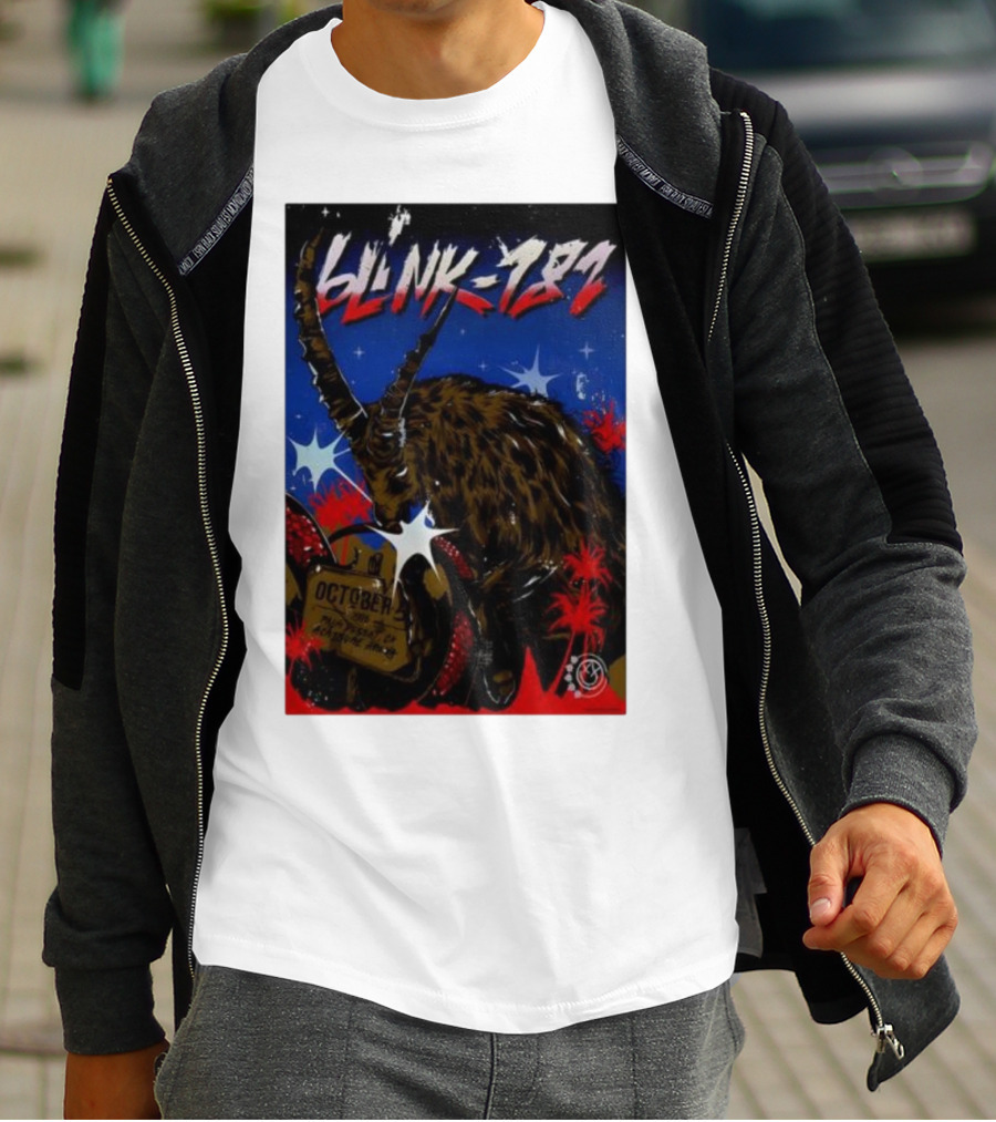 Blink 182 October 5 2025 Palm Desert Goat Starry Night T-Shirt