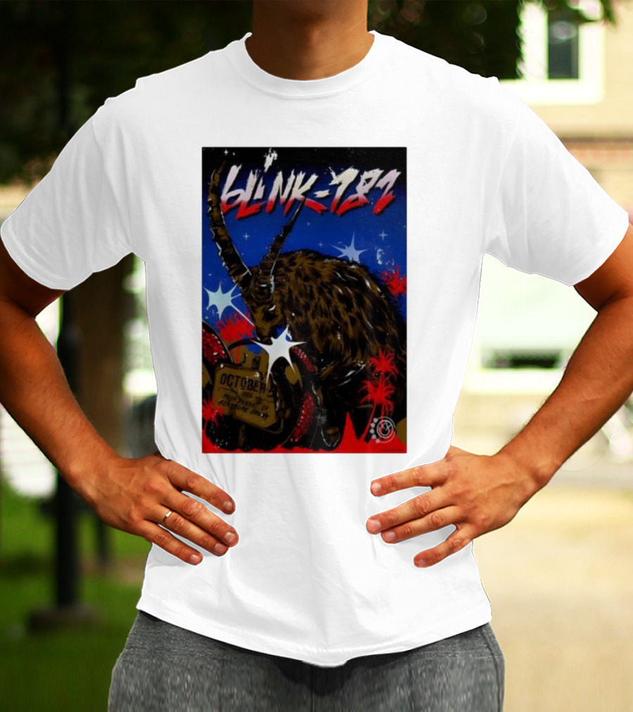 Blink 182 October 5 2025 Palm Desert Goat Starry Night T-Shirt