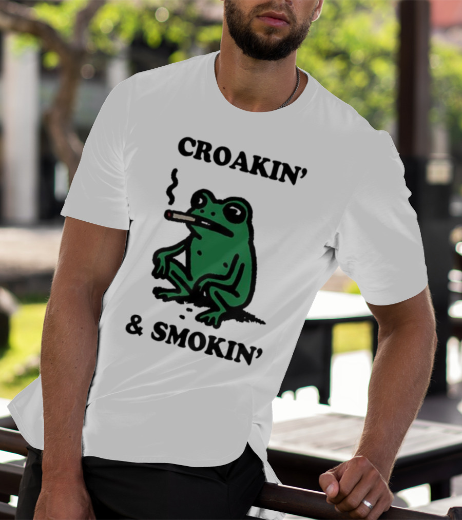 Croakin' And Smokin' Frog With Cigarette T-Shirt