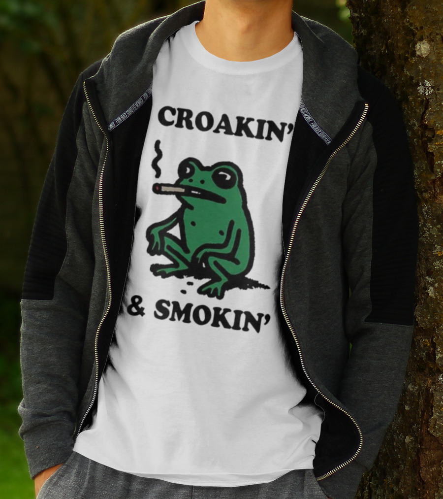 Croakin' And Smokin' Frog With Cigarette T-Shirt