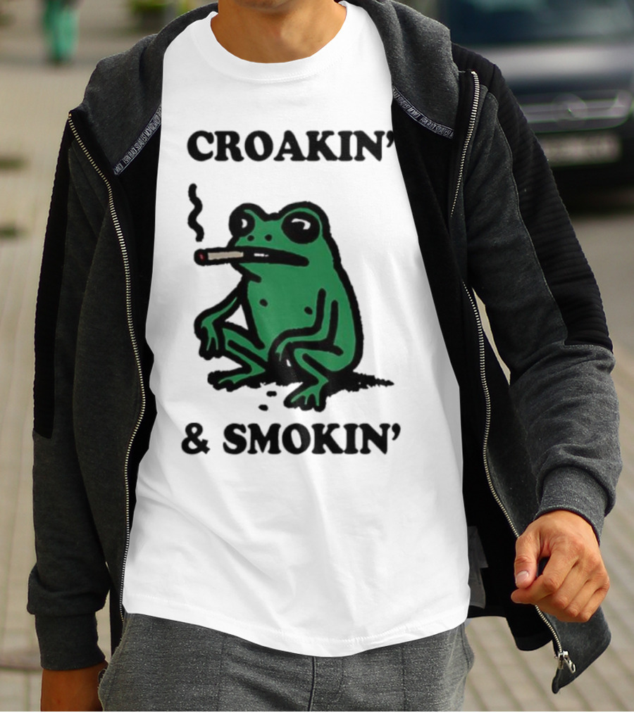 Croakin' And Smokin' Frog With Cigarette T-Shirt