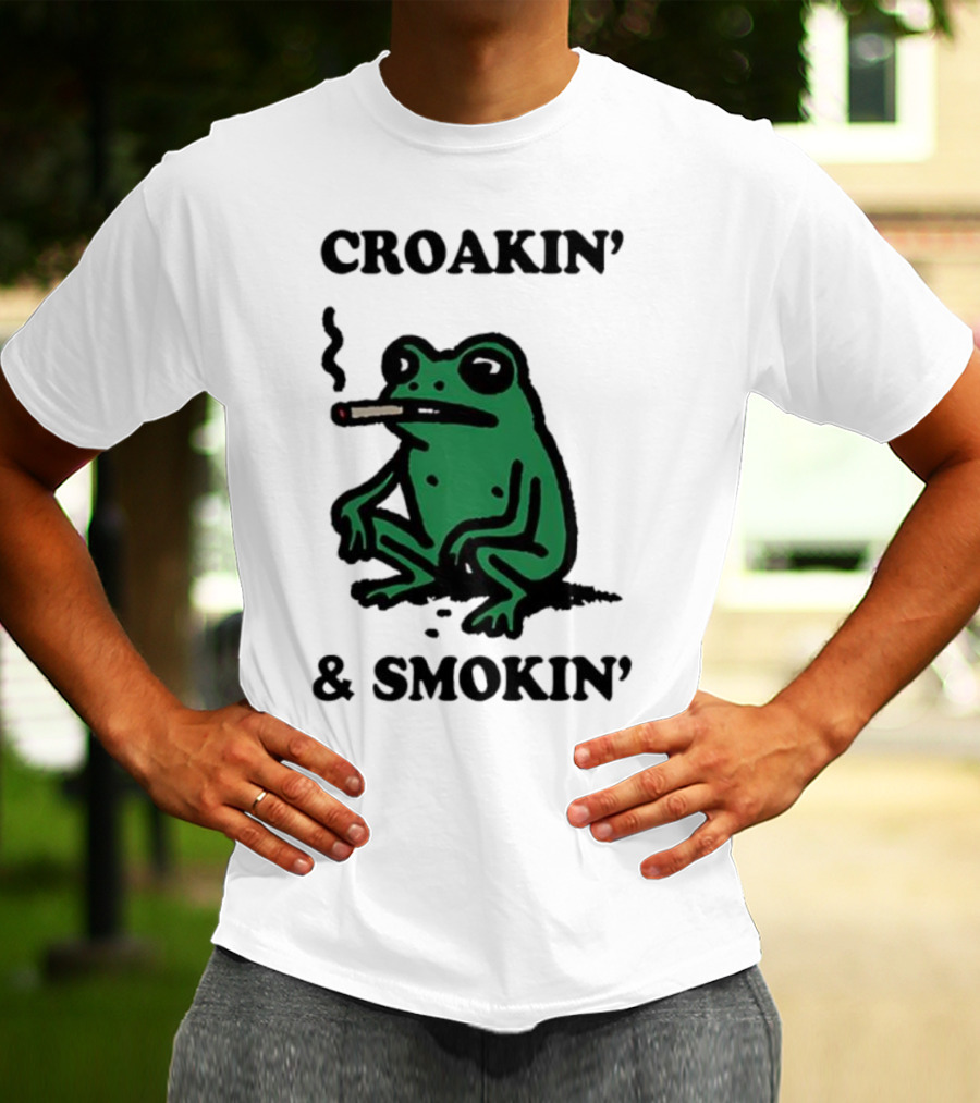 Croakin' And Smokin' Frog With Cigarette T-Shirt