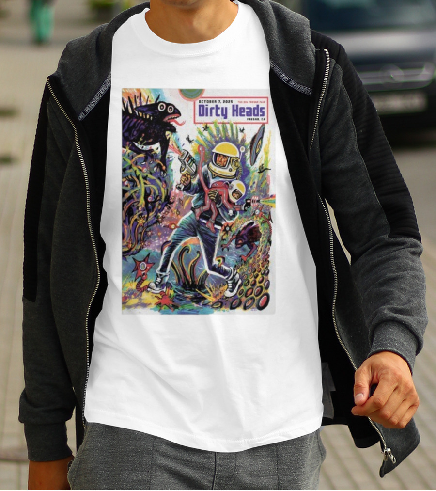 Dirty Heads October 7 2025 The Big Fresno Fair CA Retro Sci-Fi Adventure Alien Theme T-Shirt