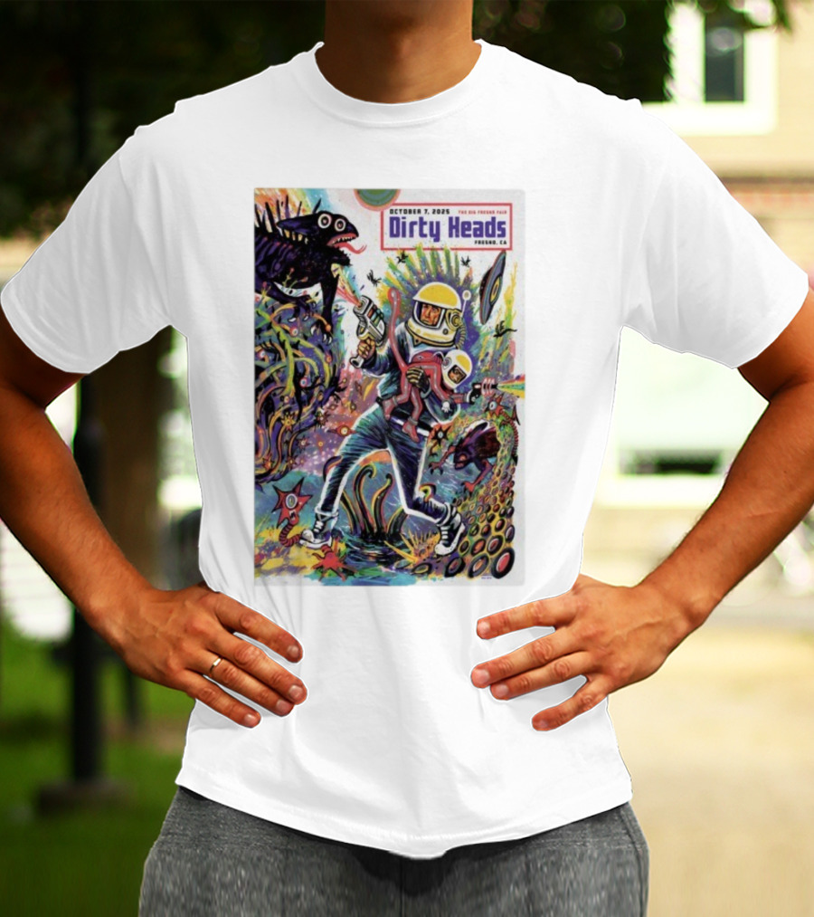 Dirty Heads October 7 2025 The Big Fresno Fair CA Retro Sci-Fi Adventure Alien Theme T-Shirt