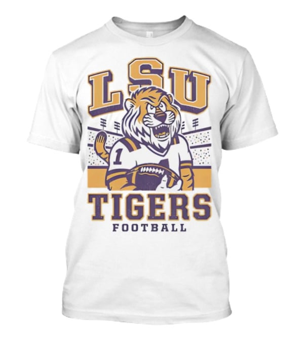 LSU Tigers Football Mike Mascot Stadium QB Number One T-Shirt