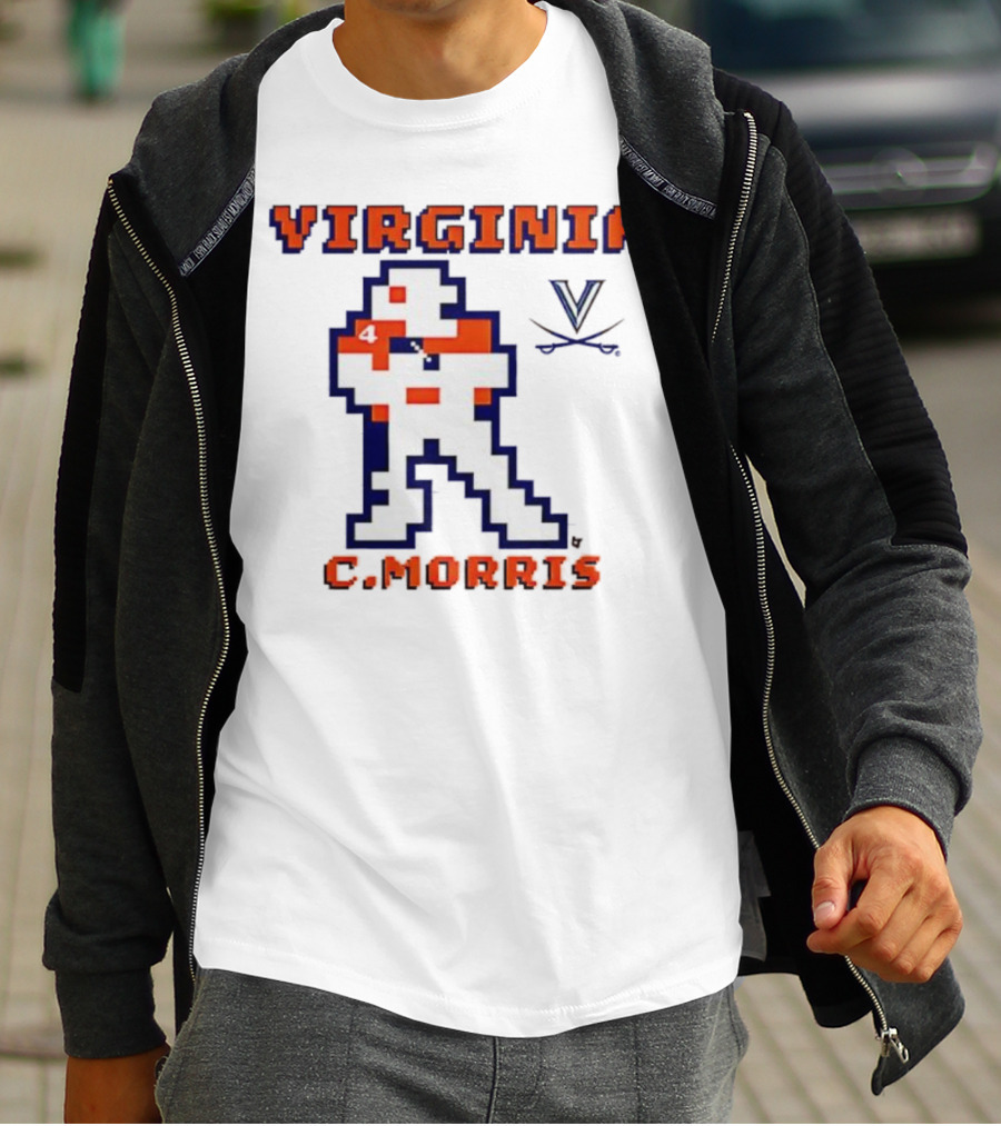 Virginia C. Morris Football Retro Pixel Quarterback 4 T-Shirt