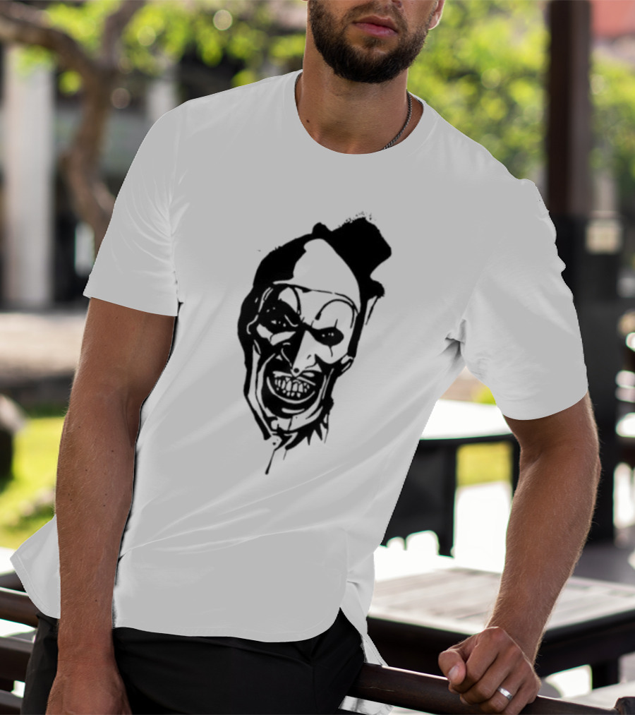 Art The Clown Terrifier Horror Character Face Illustration T-Shirt