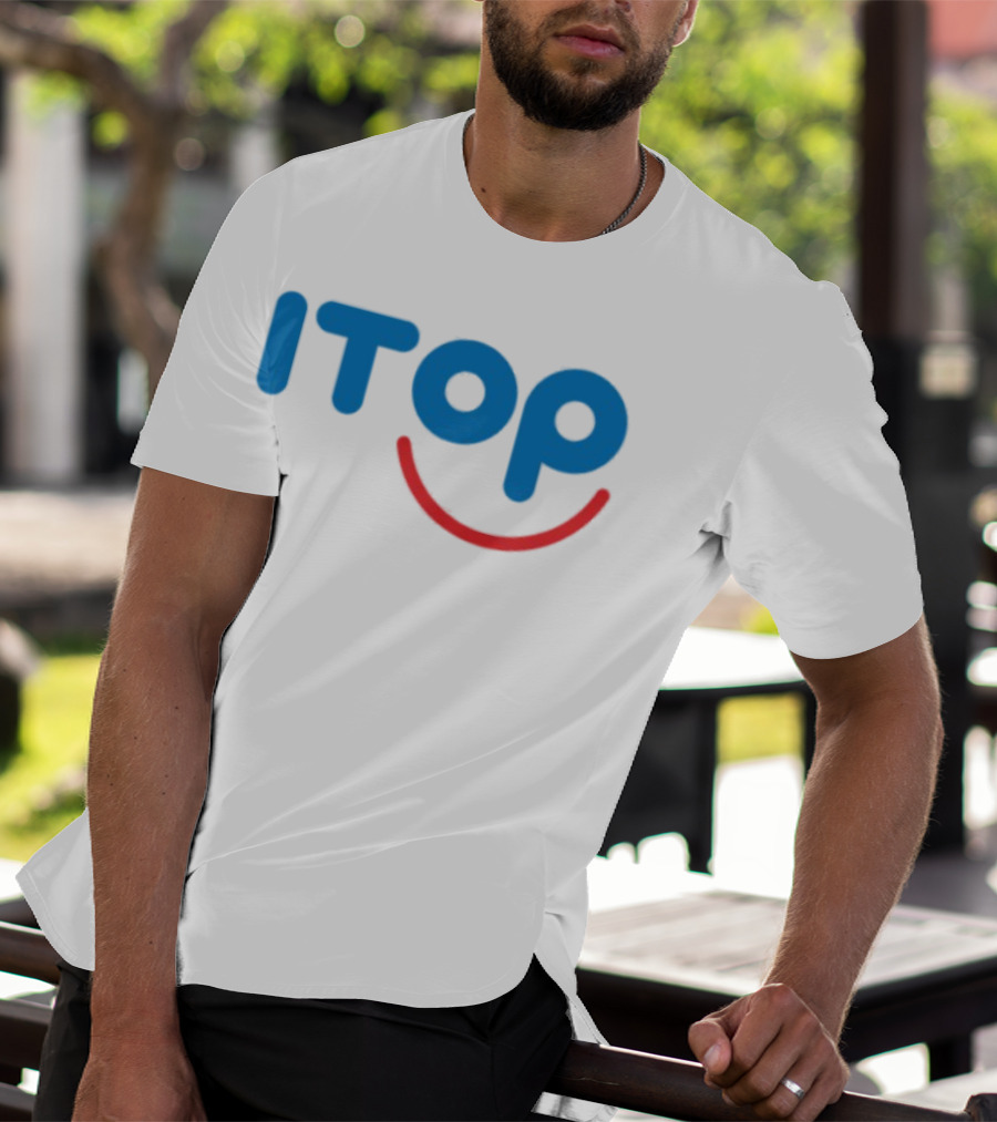 ITOP Smile Red And Blue Text T-Shirt