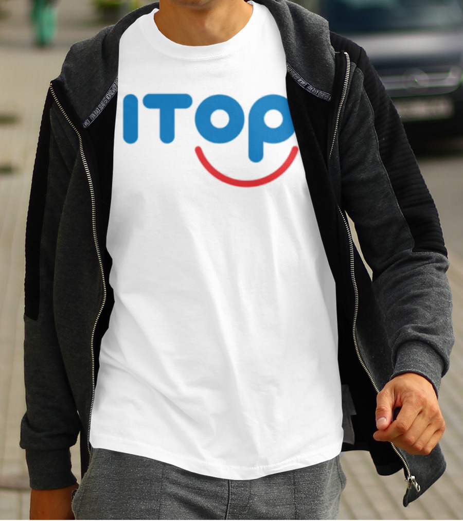 ITOP Smile Red And Blue Text T-Shirt