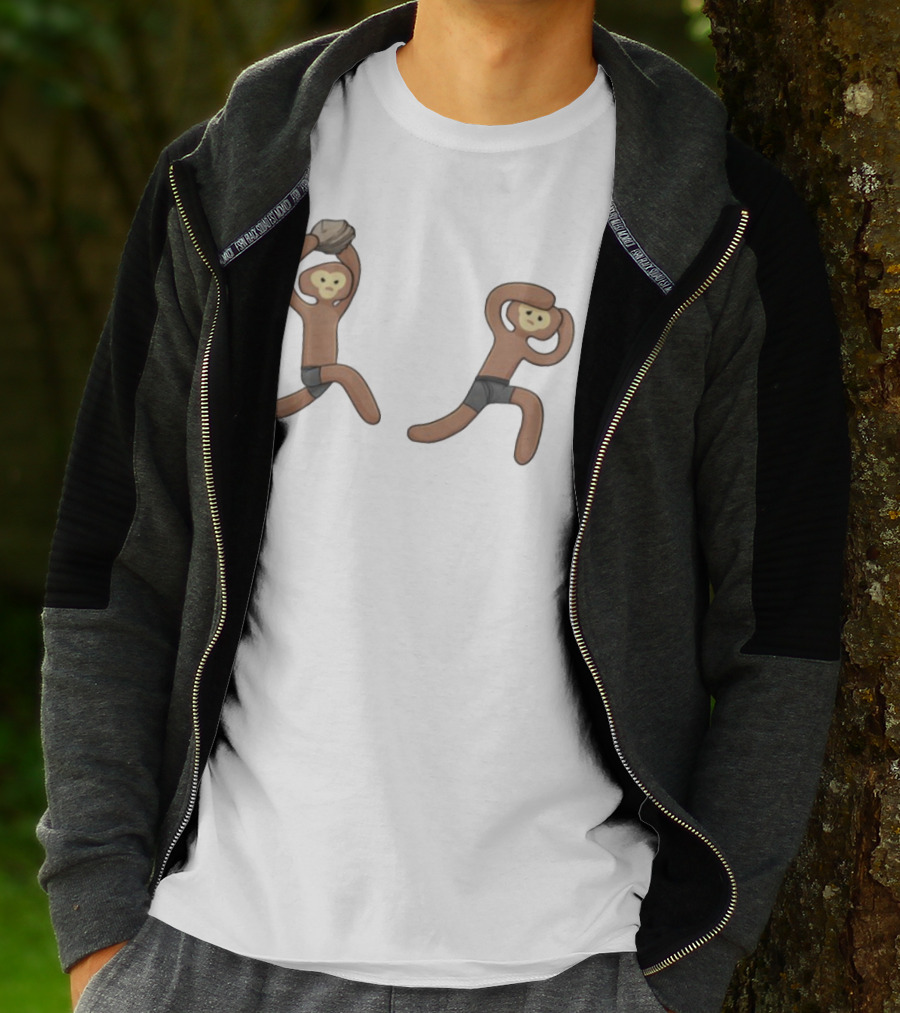 Monke's First Kill Vintage Caveman Meme Humor T-Shirt