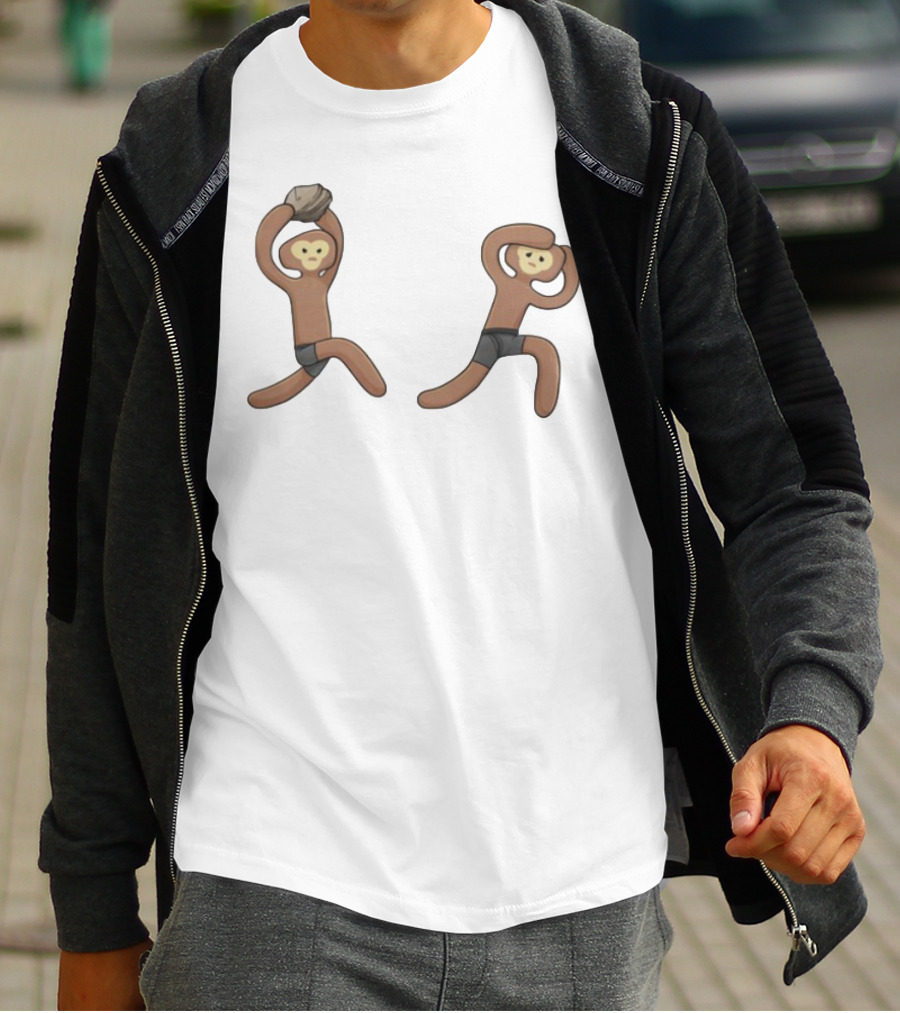 Monke's First Kill Vintage Caveman Meme Humor T-Shirt