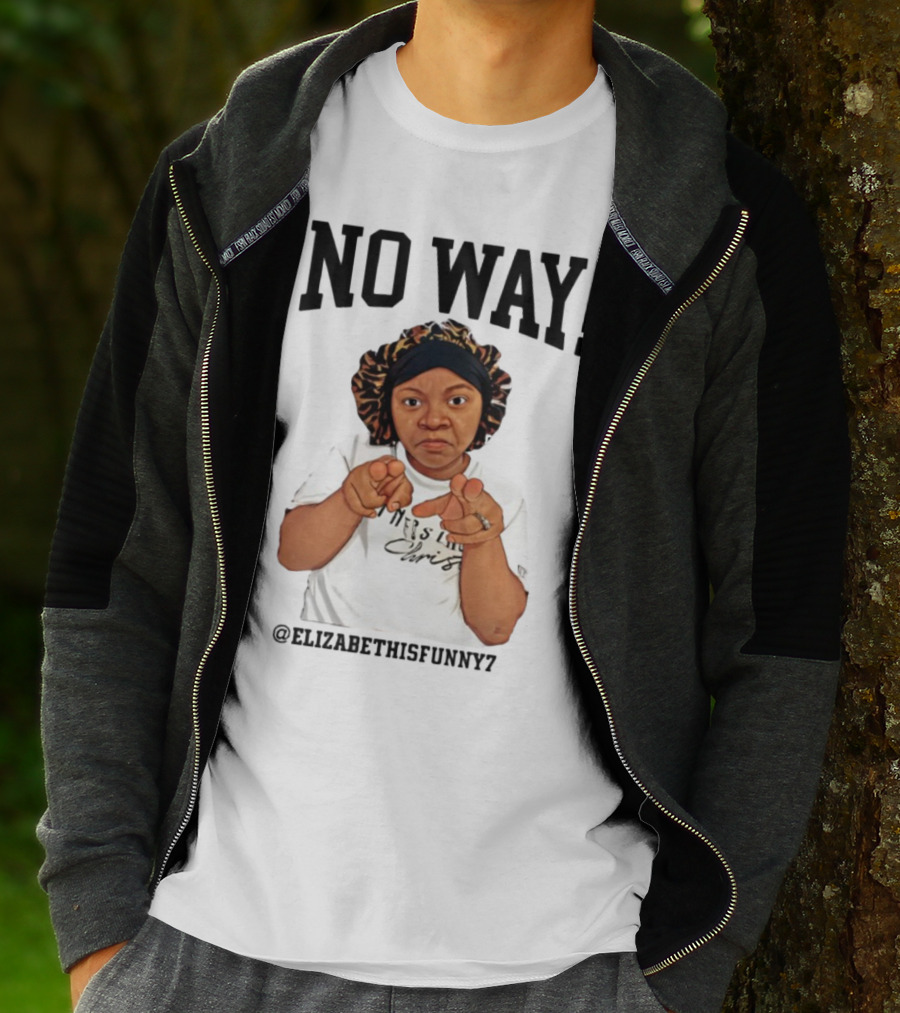 NO WAY Elizabethisfunny7 Surprised Expression Finger Pointing T-Shirt