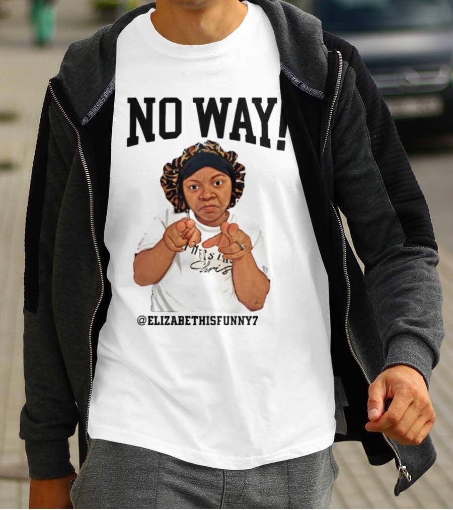 NO WAY Elizabethisfunny7 Surprised Expression Finger Pointing T-Shirt