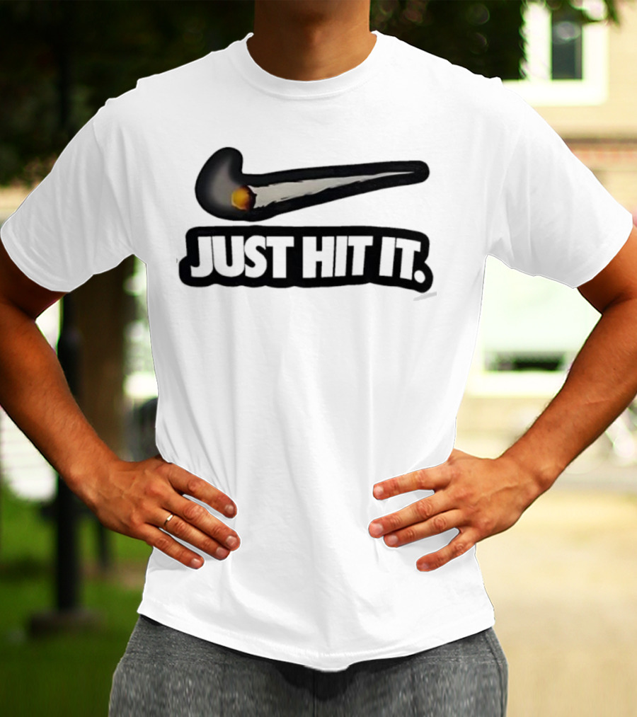 Silhouette Cameo Nike Swoosh Parody Just Hit It Design T-Shirt