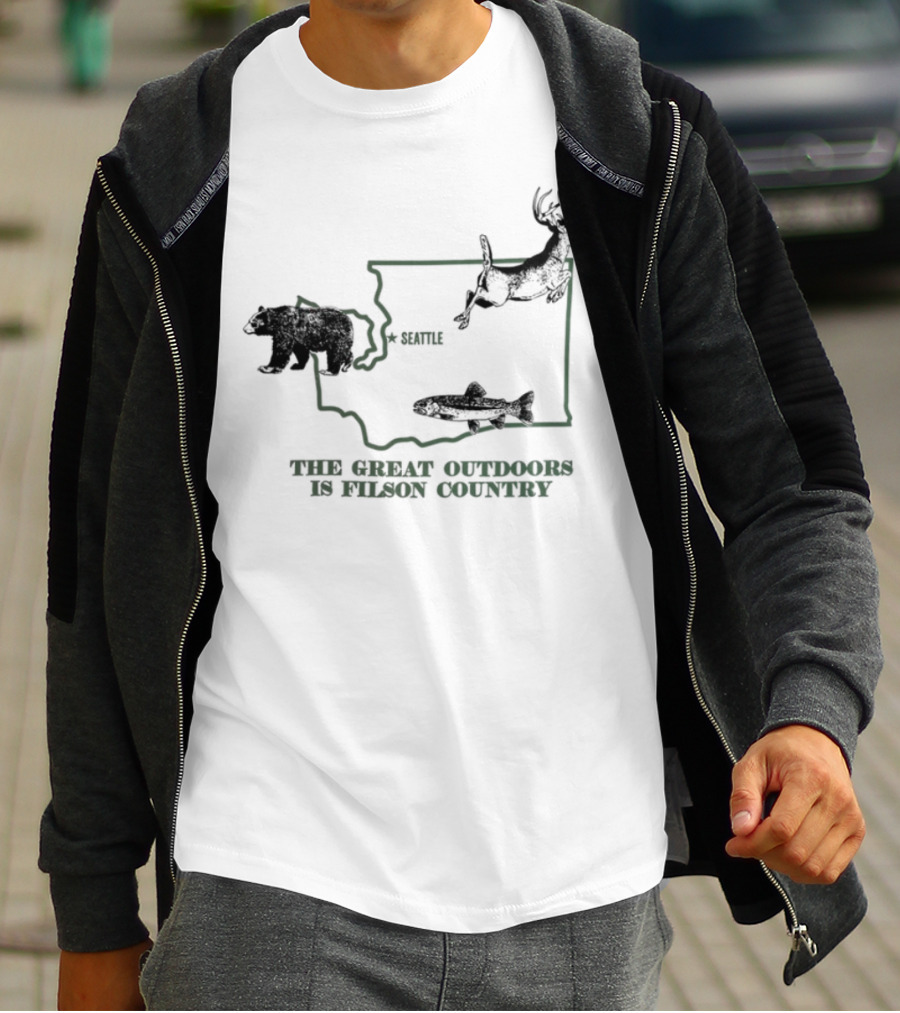 Explore Washington State Wildlife The Great Outdoors Is Filson Country T-Shirt