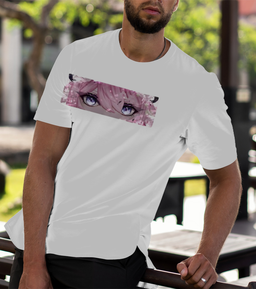 Bluefi Rose Eyes Pink Hair Floral Horns Anime Aesthetic T-Shirt