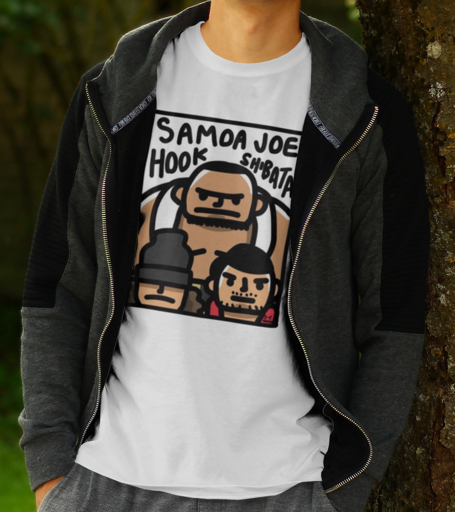 Samoa Joe Hook Shibata Cartoon Characters T-Shirt