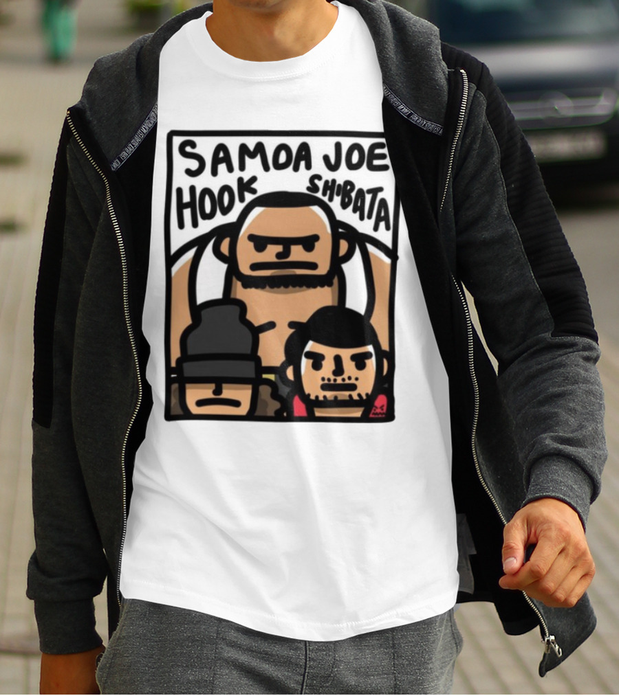 Samoa Joe Hook Shibata Cartoon Characters T-Shirt