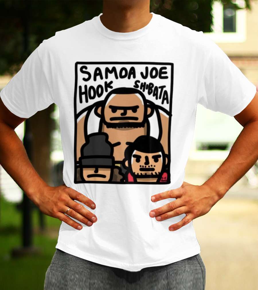 Samoa Joe Hook Shibata Cartoon Characters T-Shirt