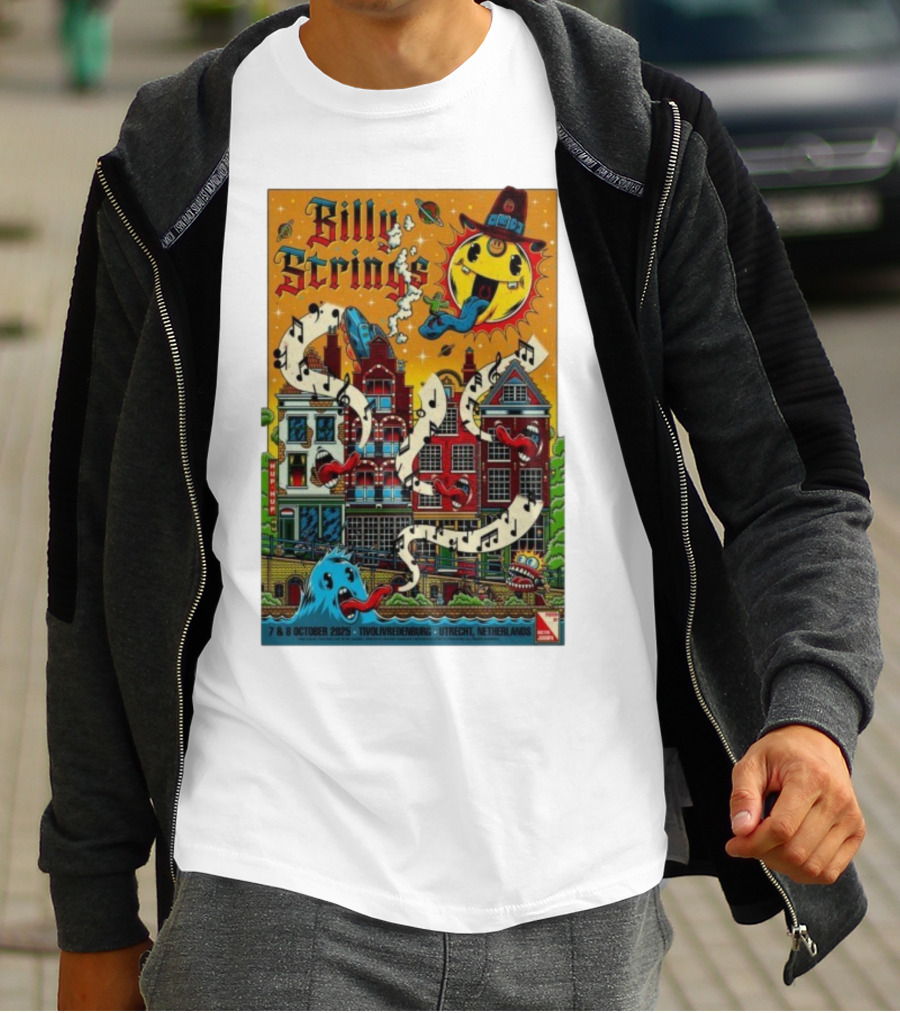 Billy Strings TivoliVredenburg Utrecht Netherlands October 7-8 2025 Music Festival Psychedelic Cityscape Design T-Shirt