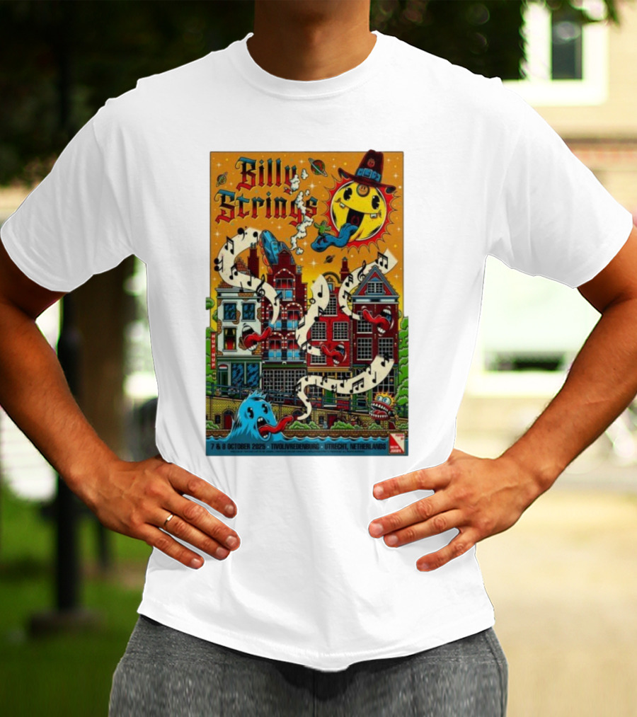 Billy Strings TivoliVredenburg Utrecht Netherlands October 7-8 2025 Music Festival Psychedelic Cityscape Design T-Shirt