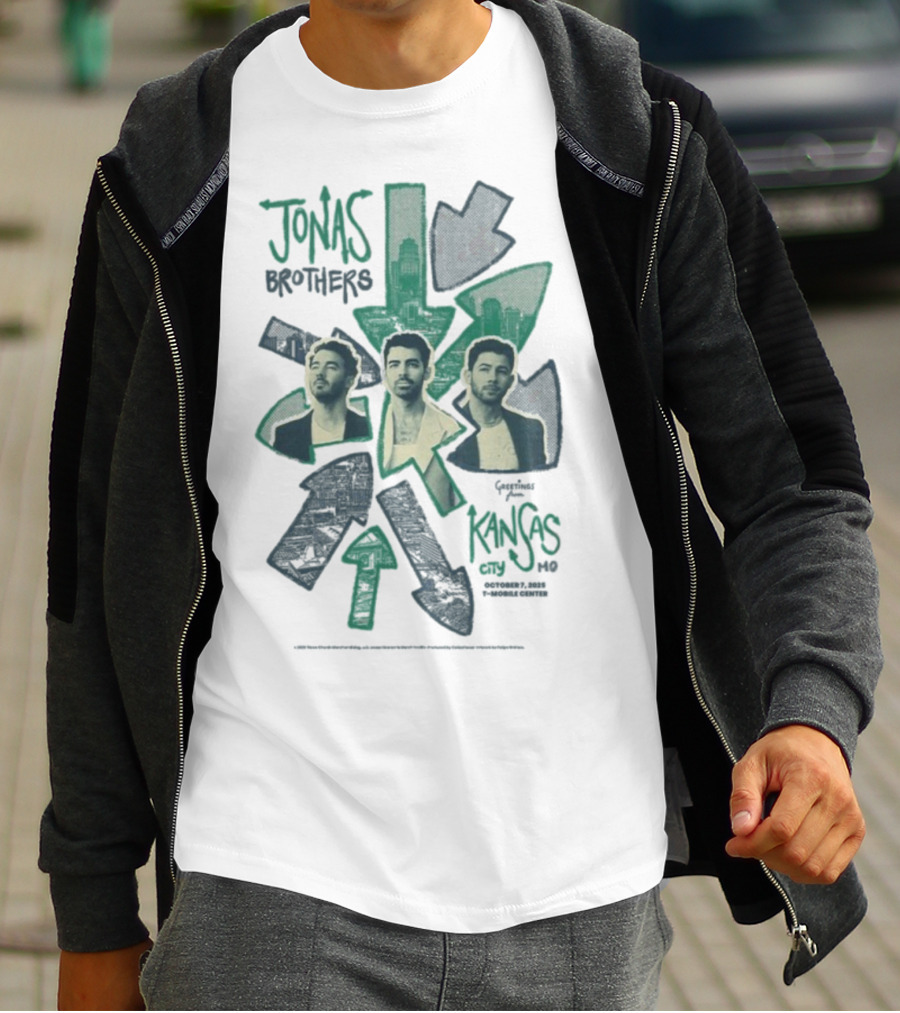 Jonas Brothers Kansas City 2025 Greetings From Kansas City MO Mobile Center October 7 T-Shirt