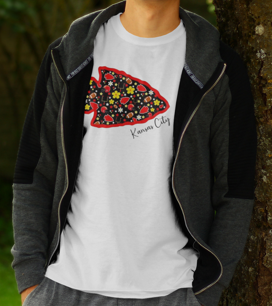 Kansas City Chiefs NFL Football 2025 Pattern Arrowhead T-Shirt