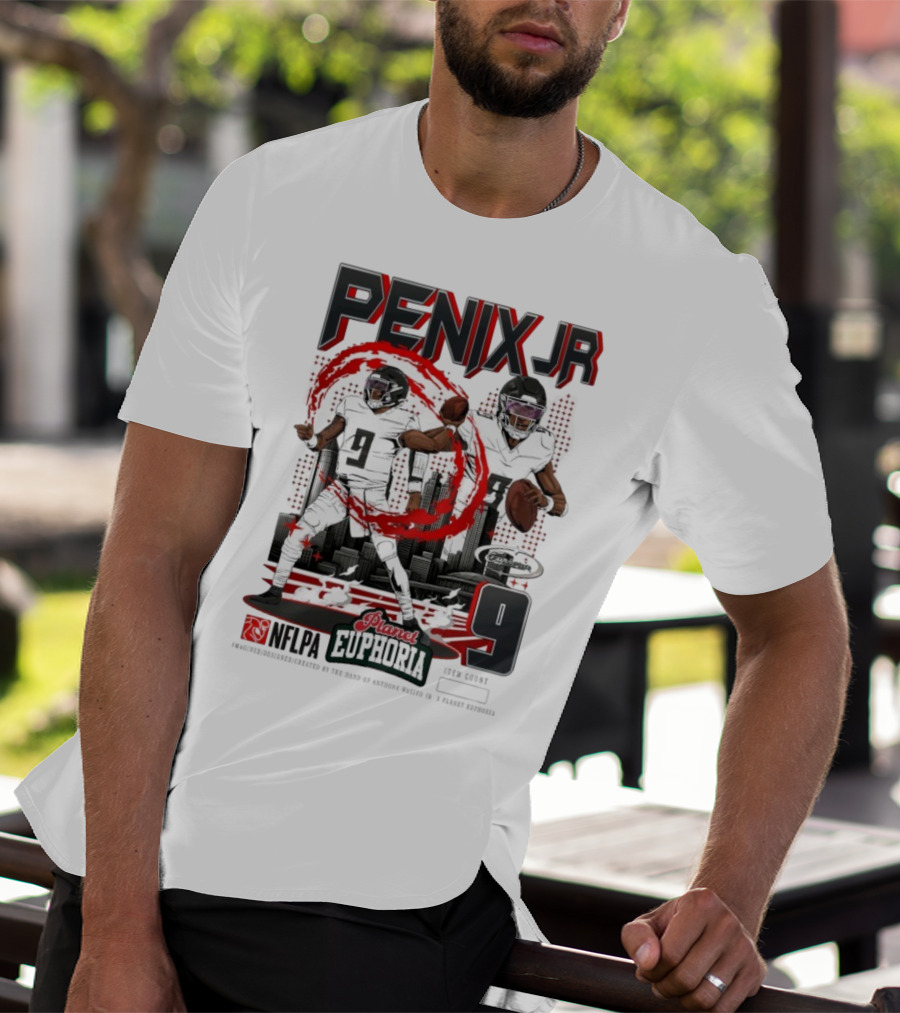 Penix Jr. NFLPA Planet Euphoria Number 9 Football Theme T-Shirt
