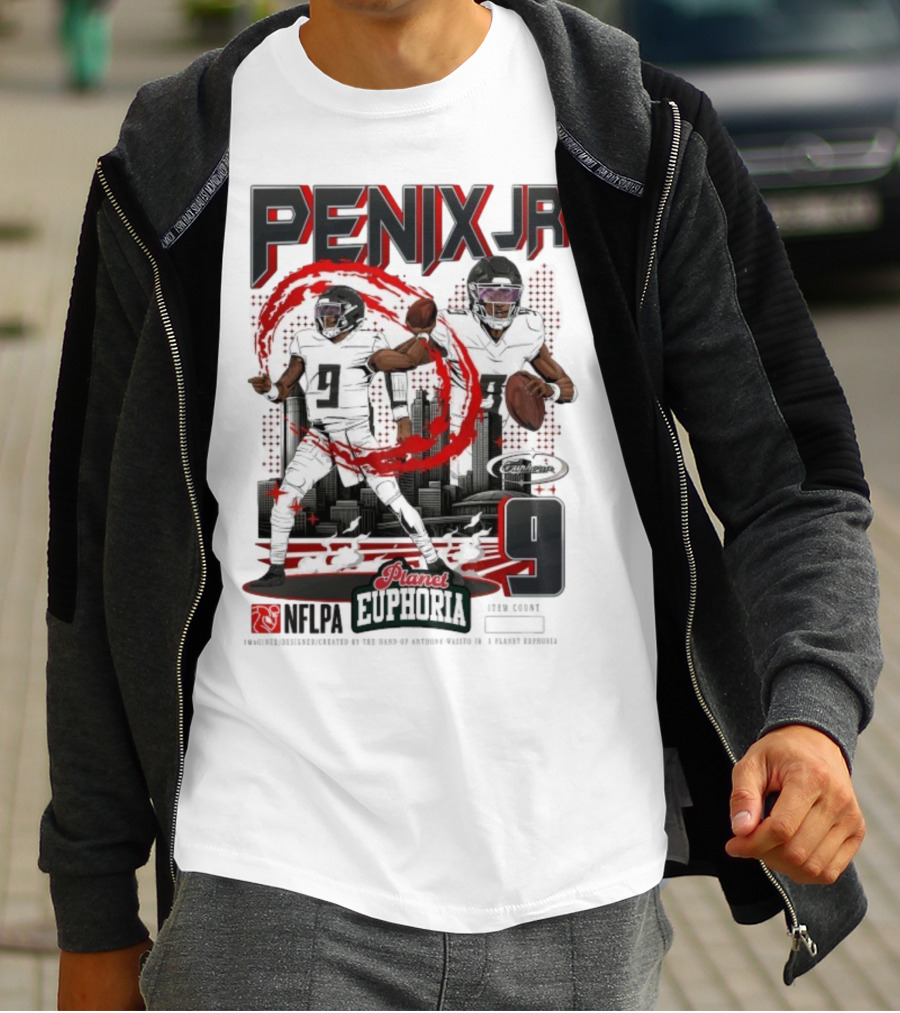 Penix Jr. NFLPA Planet Euphoria Number 9 Football Theme T-Shirt