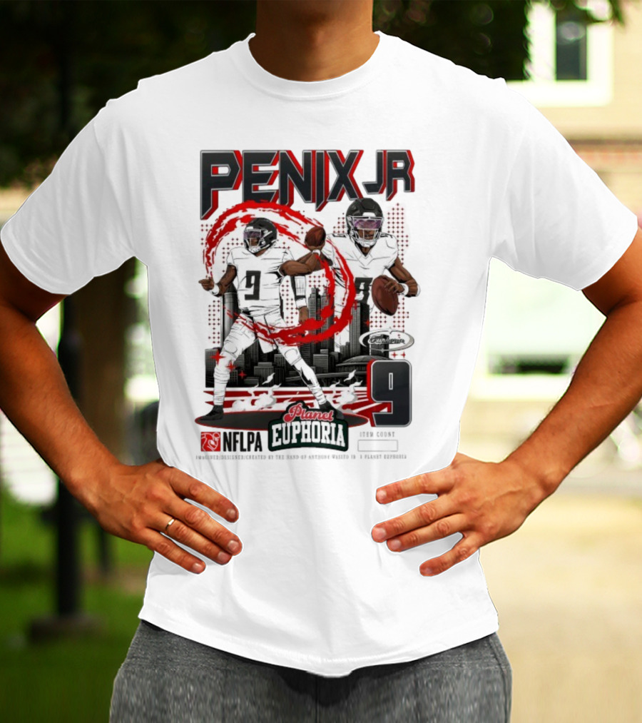 Penix Jr. NFLPA Planet Euphoria Number 9 Football Theme T-Shirt
