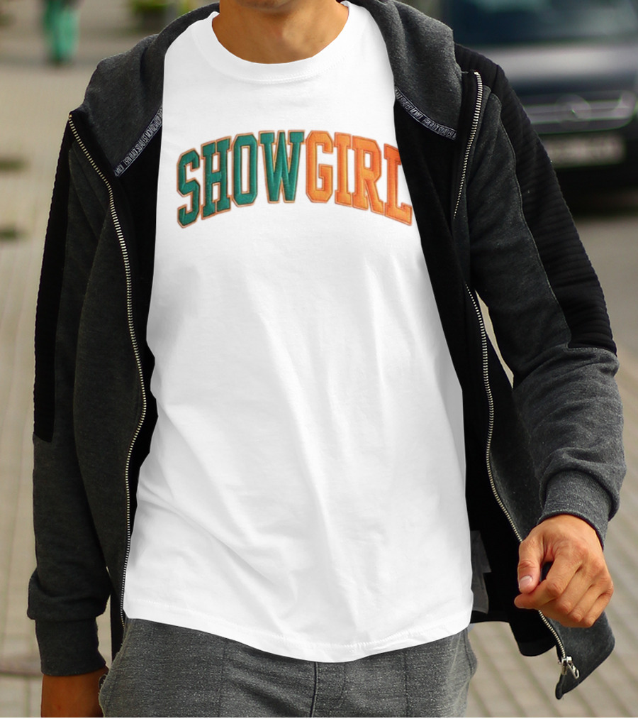 Orange Gradient Show Girl Retro Bold Text T-Shirt