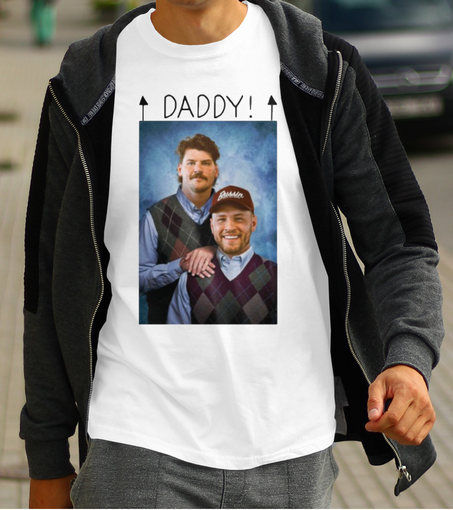 Bussin With The Boys Daddy Vertical Argyle Sweater Duo T-Shirt