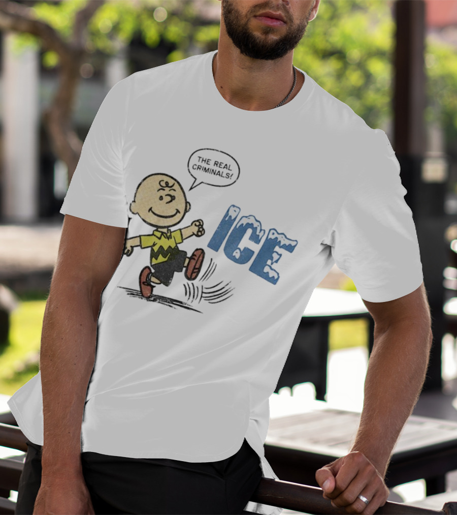 Charlie Brown Kicking The Real Criminals ICE T-Shirt