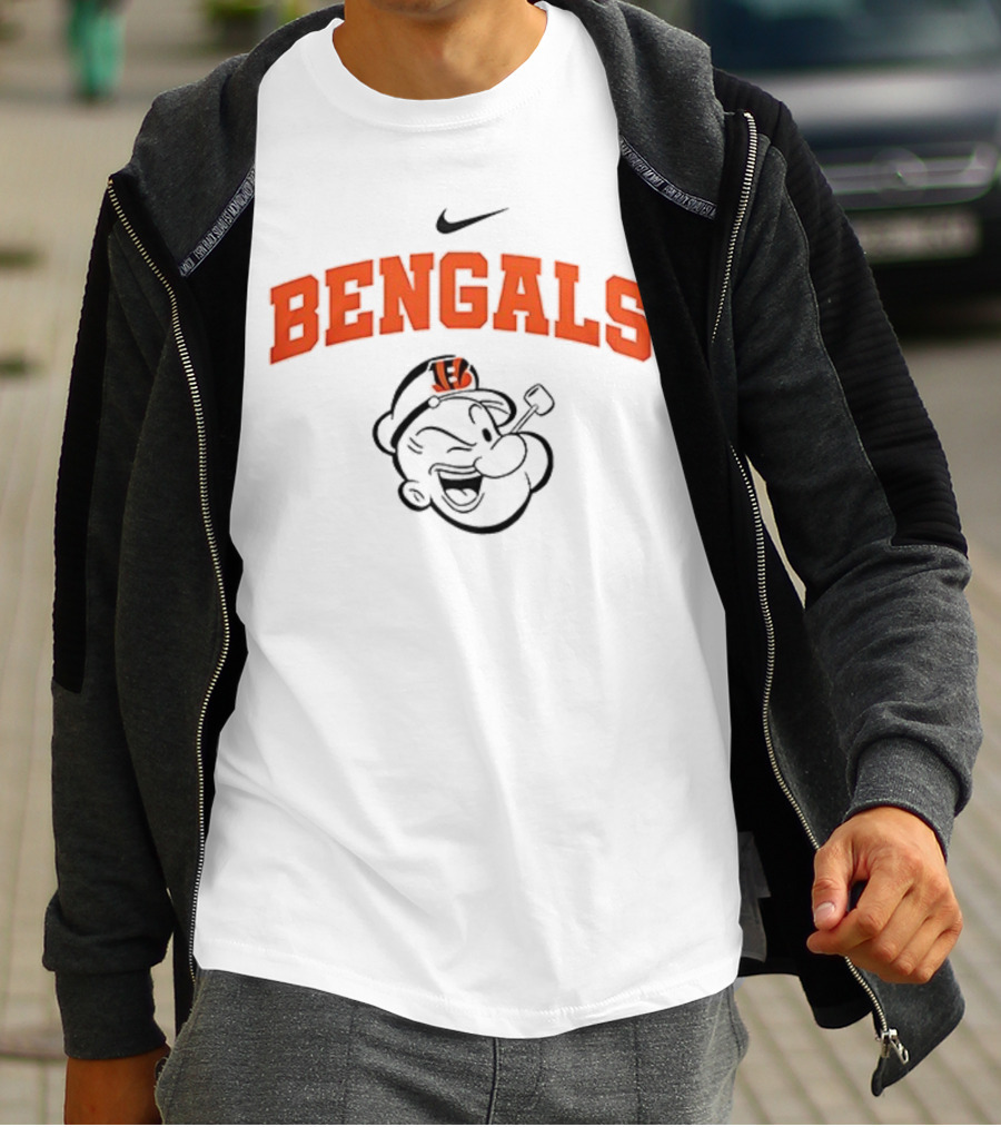Cincinnati Bengals Popeye Collaboration I Yam What I Yam Football Fan Apparel T-Shirt