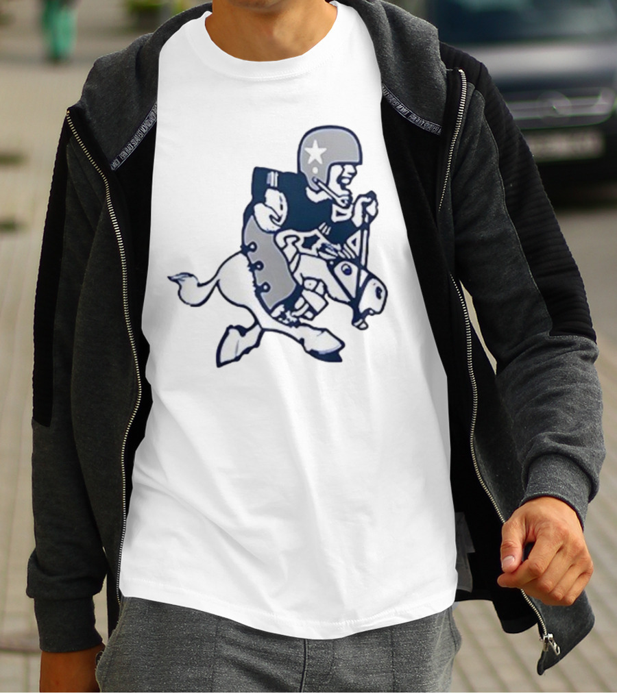 Dallas Cowboys Retro Horseback Rider With Aztec Motifs T-Shirt