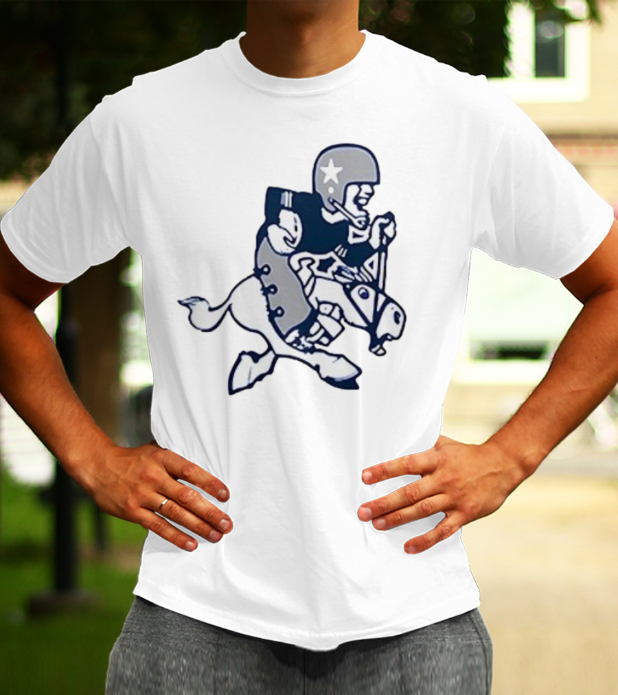 Dallas Cowboys Retro Horseback Rider With Aztec Motifs T-Shirt