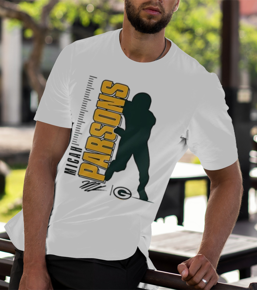 Green Bay Packers Micah Parsons Signature Silhouette T-Shirt